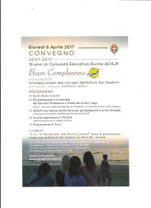 Scopri di più sull'articolo 2007 – 2017 10 Anni di Comunità Educativa Diurna ACISJF